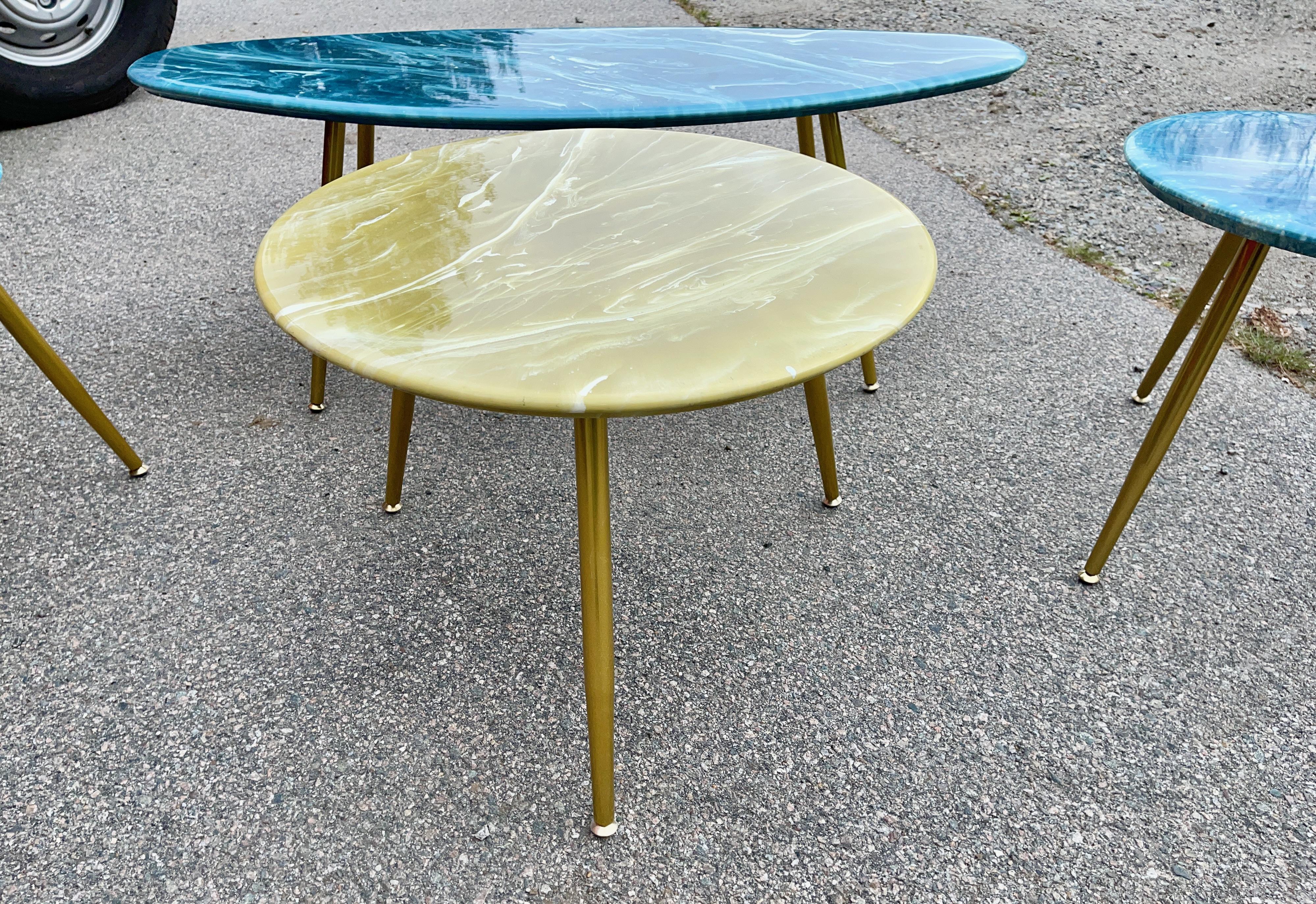 Plated MarbleCraft Simulated Onyx Occasional Table For Sale