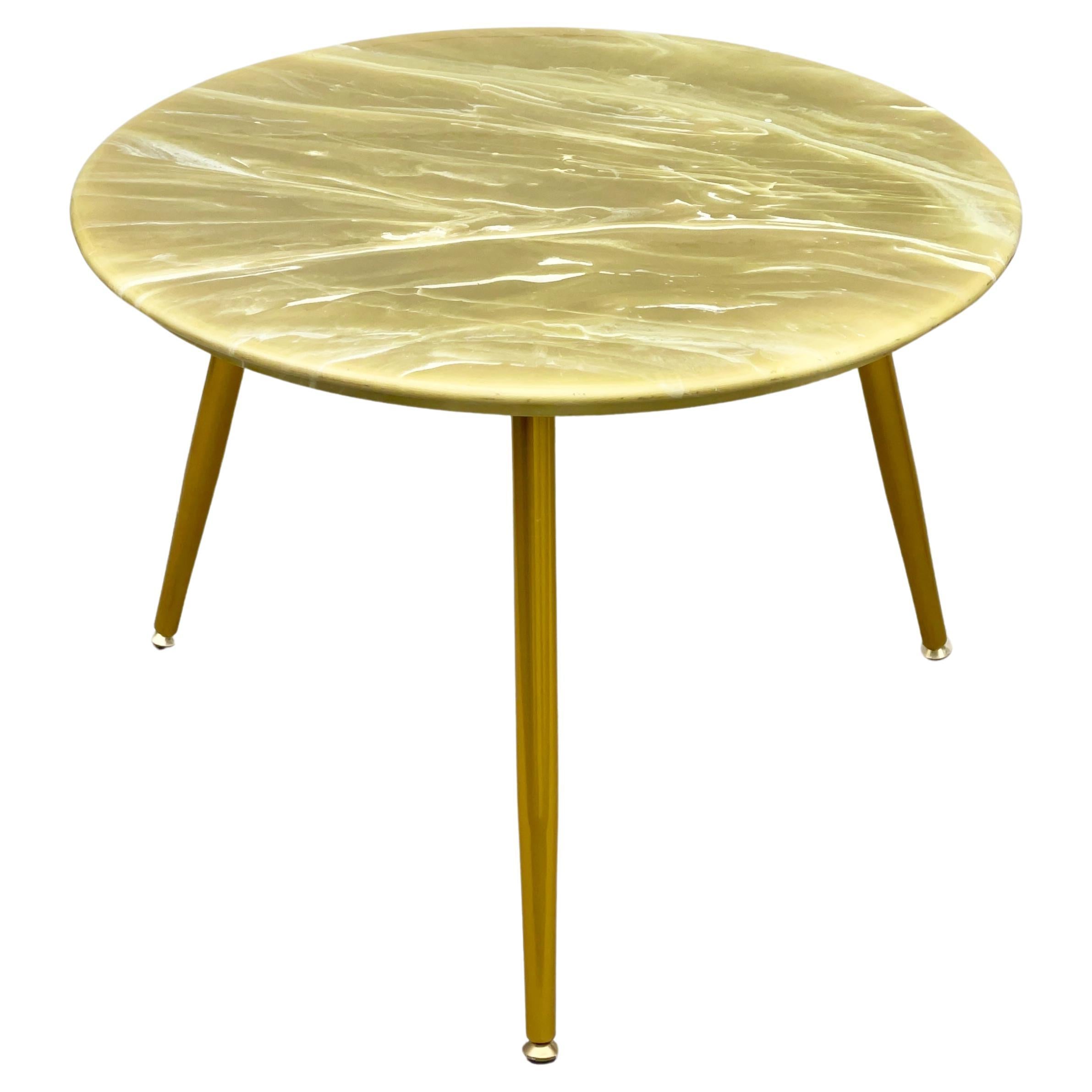 MarbleCraft Simulated Onyx Occasional Table For Sale