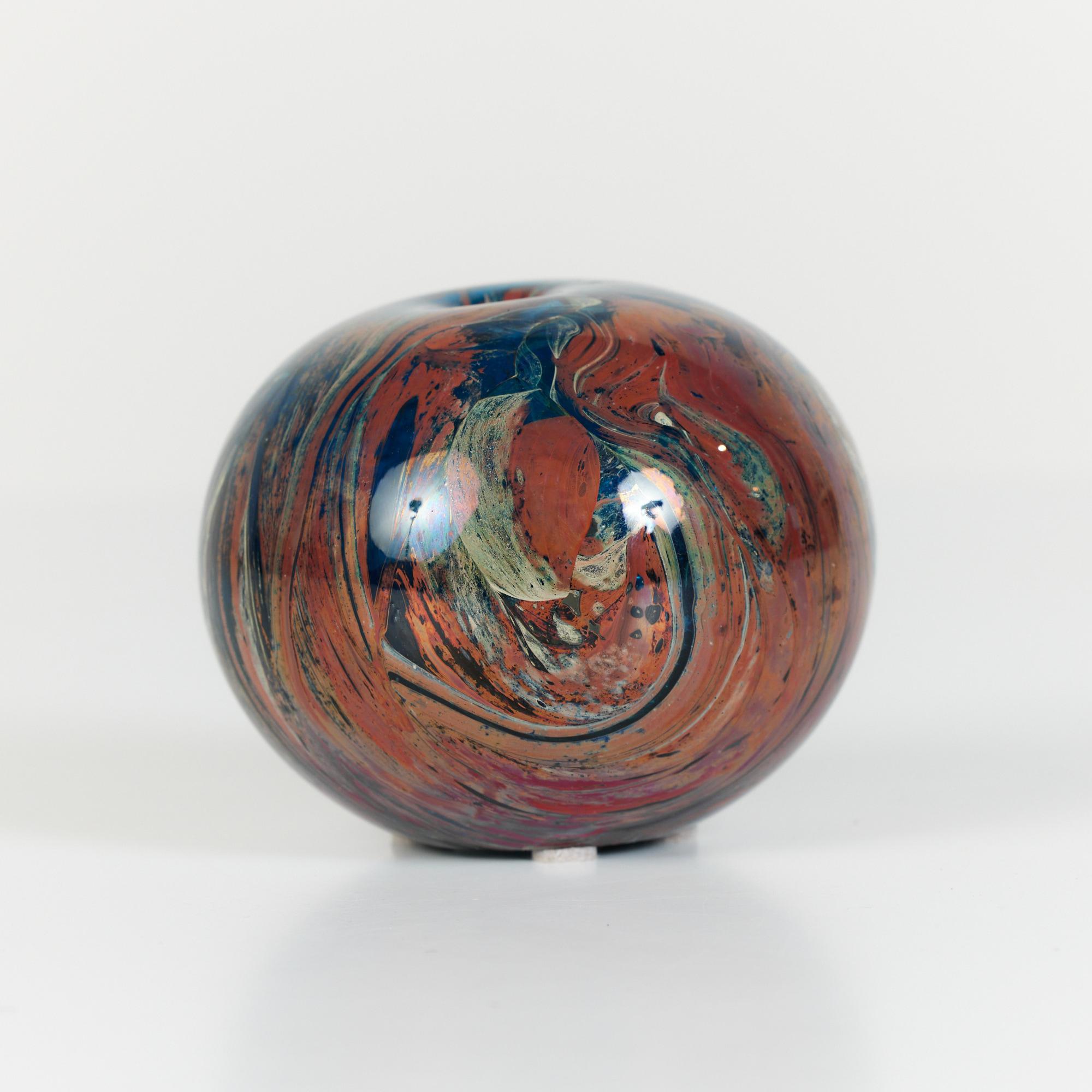 20th Century Marbled Blown Glass Bud Vase For Sale