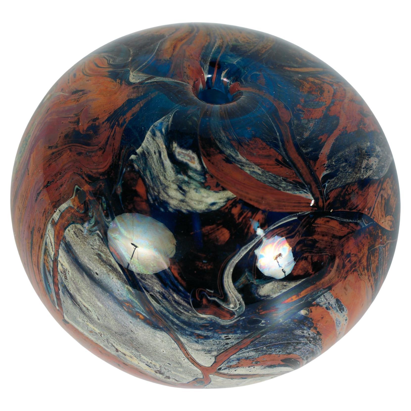 Marbled Blown Glass Bud Vase For Sale