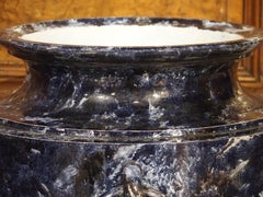 Marbled Blue Sèvres Porcelain Vase, France, Dated 1872