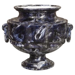 Marbled Blue Sèvres Porcelain Vase, France, Dated 1872