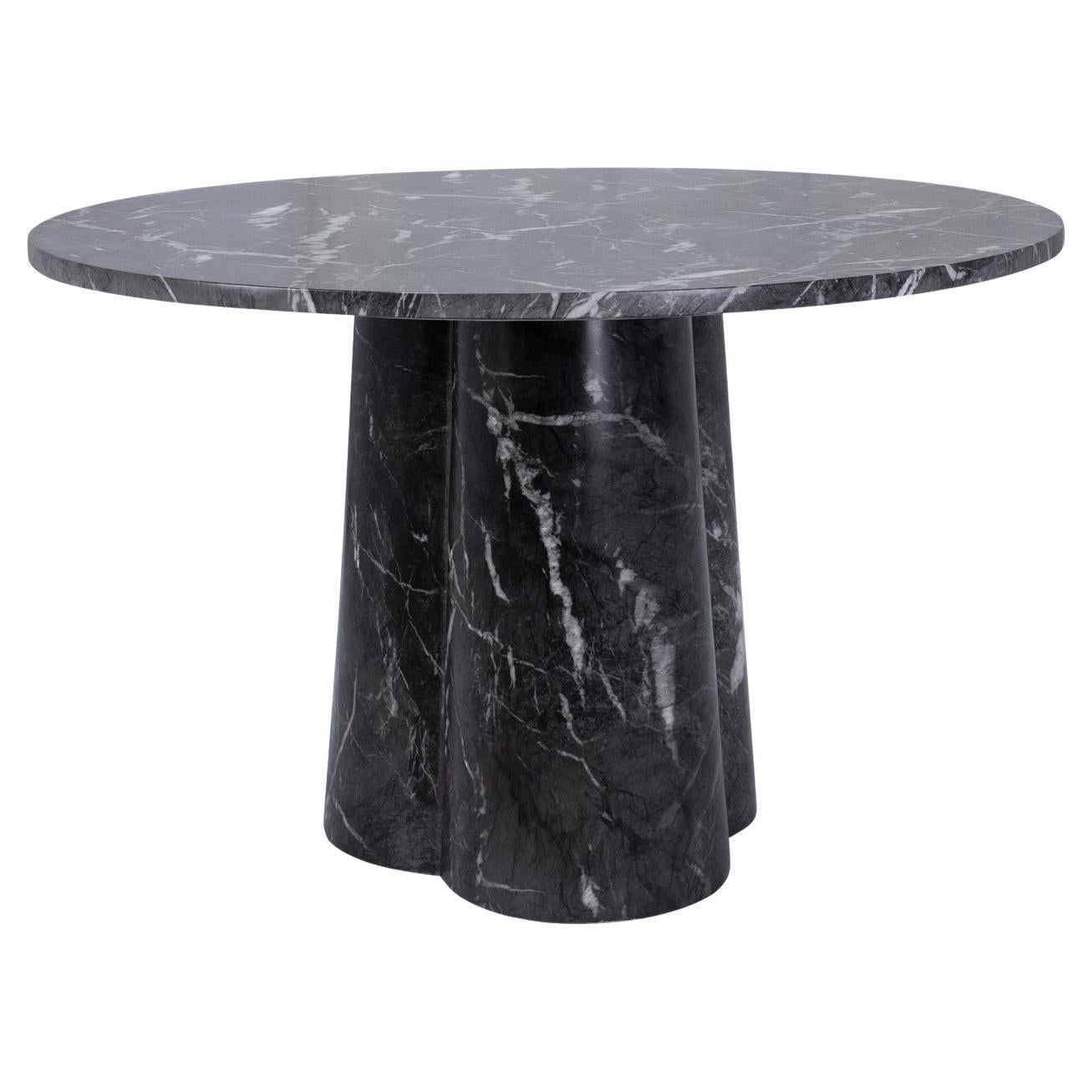 Marbled Concrete Pedestal Table For Sale