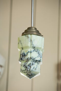 Marbled Glass Mini Art Deco Skyscraper Pendant