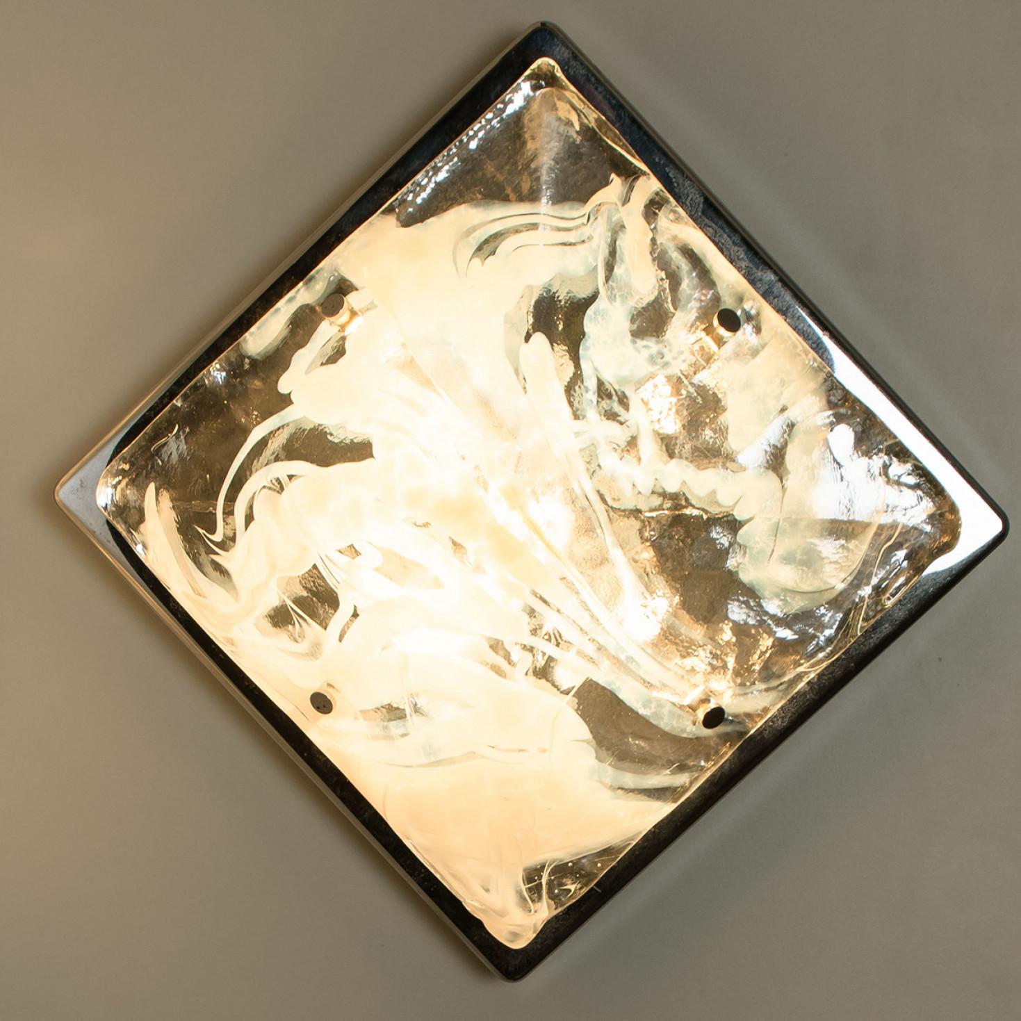Other Marbled Glass Wall Light Fixtures by Hillebrand, Germany, 1960s For Sale
