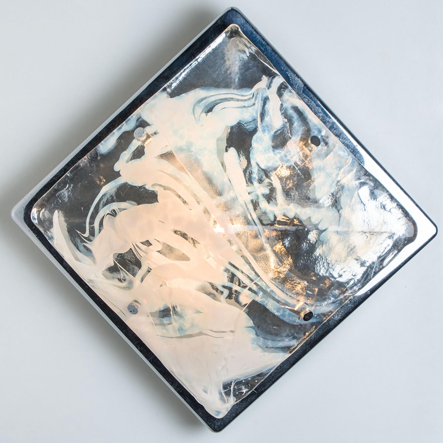 Marbled Glass Wall Light Fixtures by Hillebrand, Germany, 1960s In Good Condition For Sale In Rijssen, NL