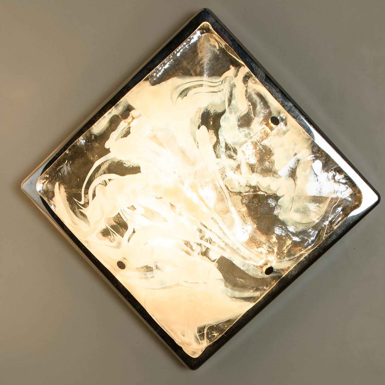 Wandleuchte aus Marmoriertem Glas Einbaubeleuchtung von Hillebrand, Deutschland, 1960er Jahre (Moderne der Mitte des Jahrhunderts) im Angebot