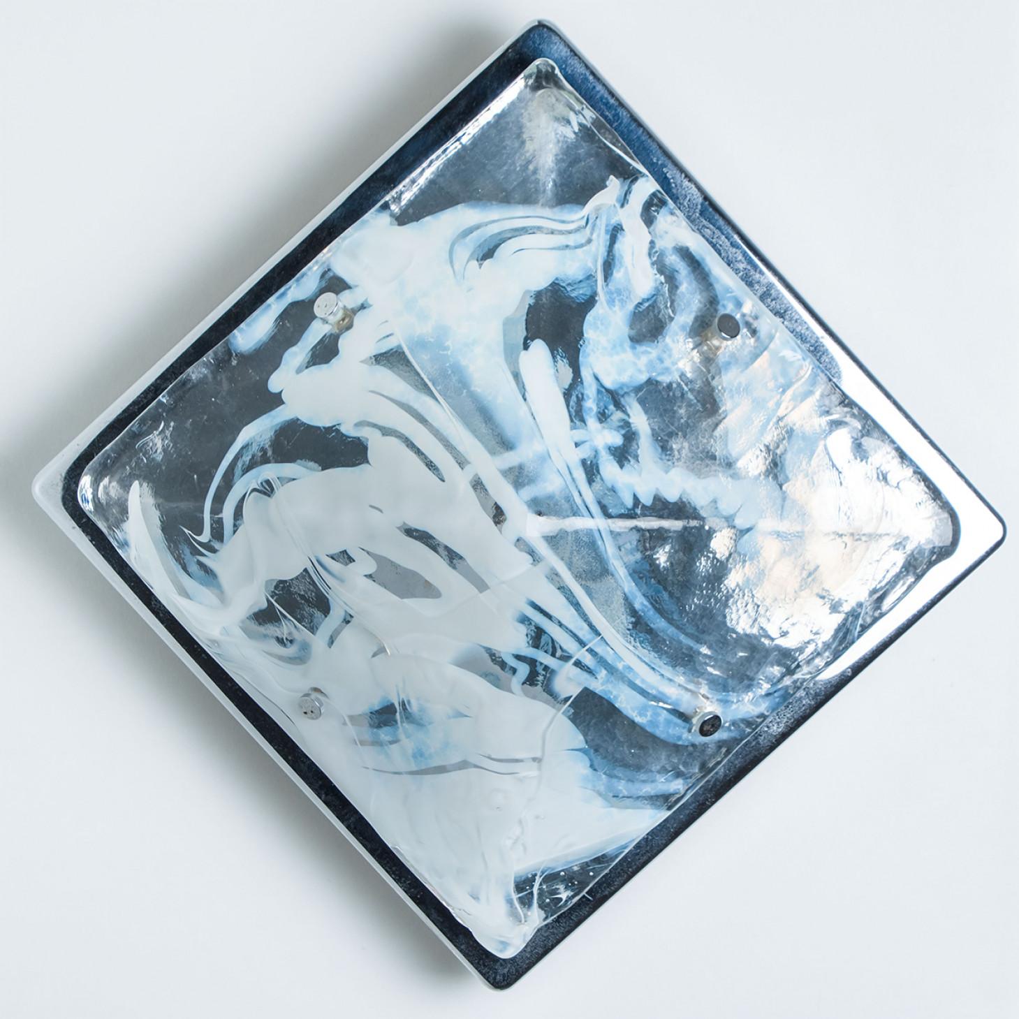 Wandleuchte aus Marmoriertem Glas Einbaubeleuchtung von Hillebrand, Deutschland, 1960er Jahre im Zustand „Gut“ im Angebot in Rijssen, NL