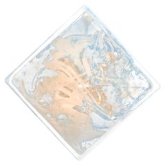 Marbled Glass Wall Light Flush Mount Fixture by Hillebrand, Germany, 1960s