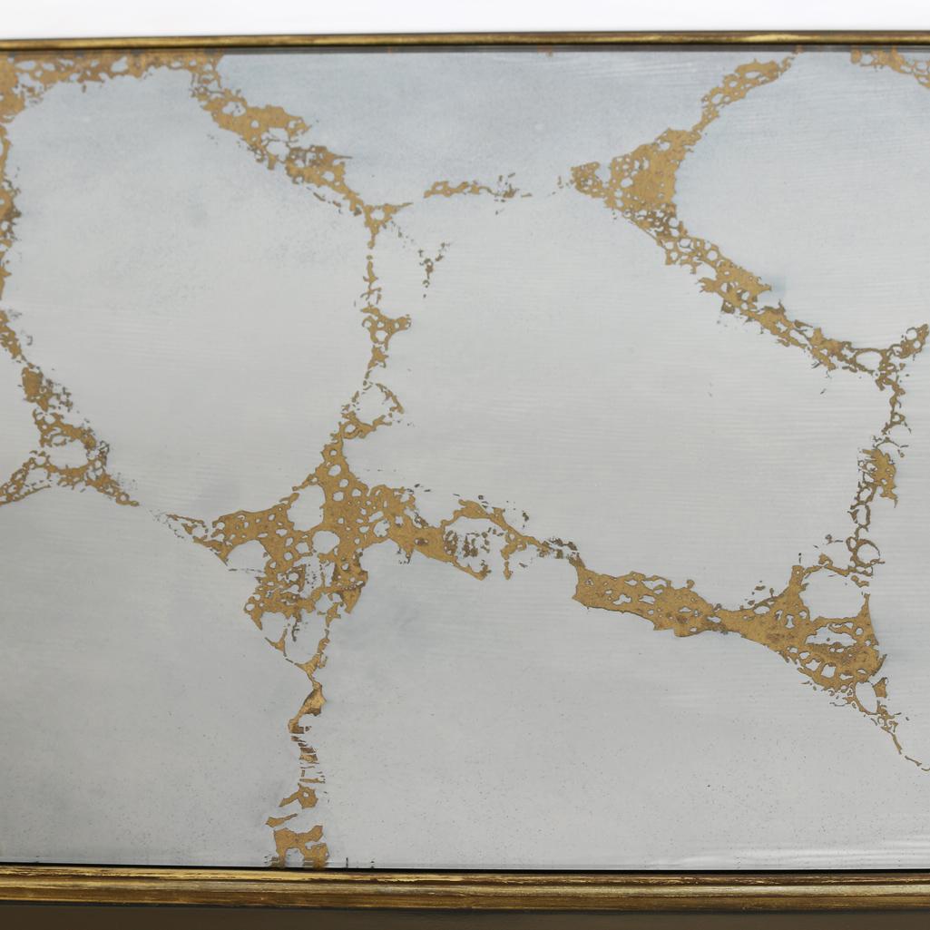 Marbled Mirror Top Console In Good Condition In Locust Valley, NY