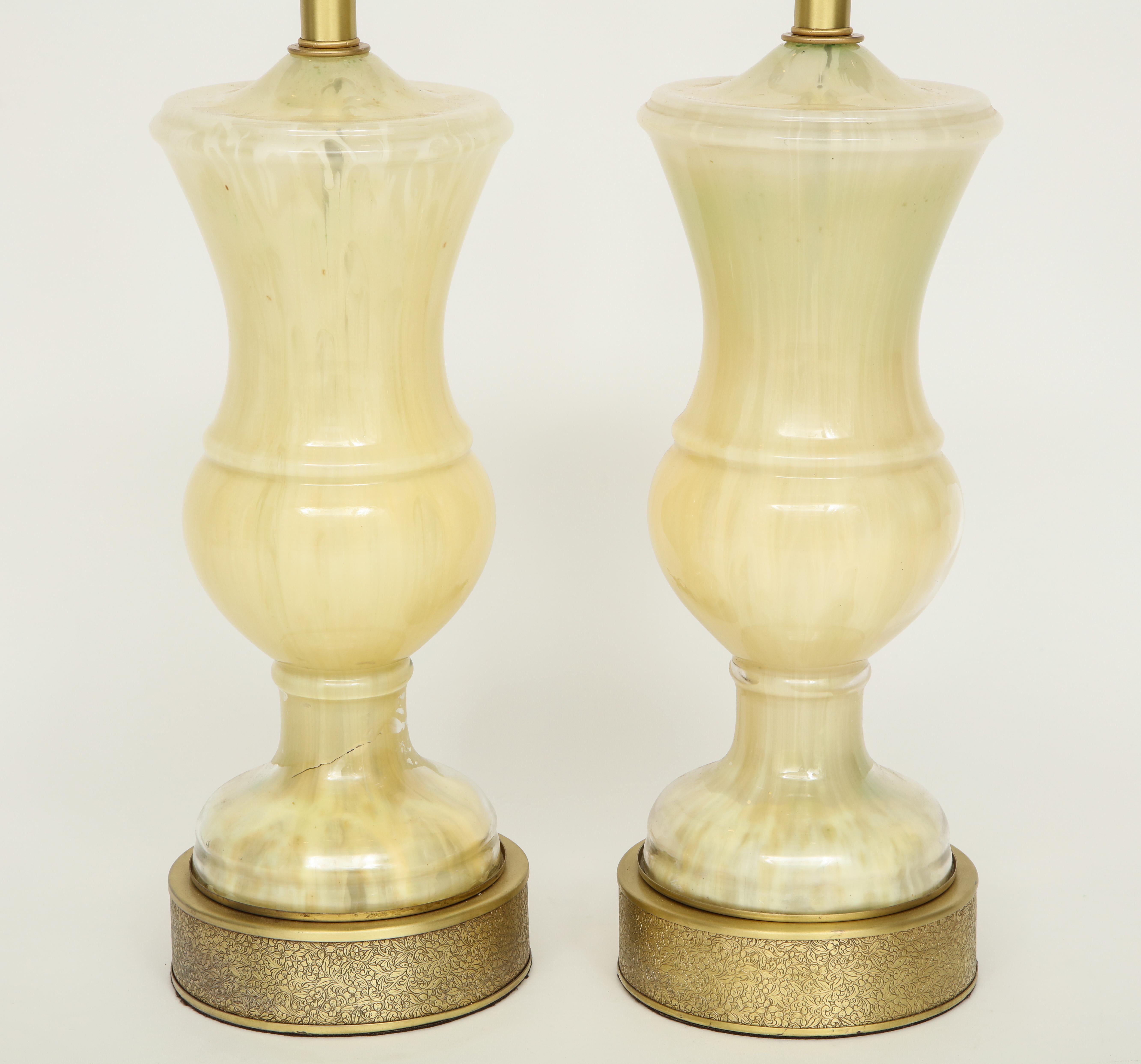 Marbled Murano Glass Lamps In Good Condition In New York, NY
