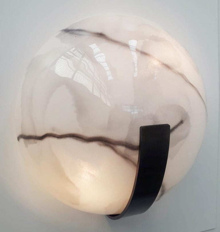 Marbled Glass Sconce by Fabio Ltd - 17 available In Good Condition For Sale In Palm Springs, CA