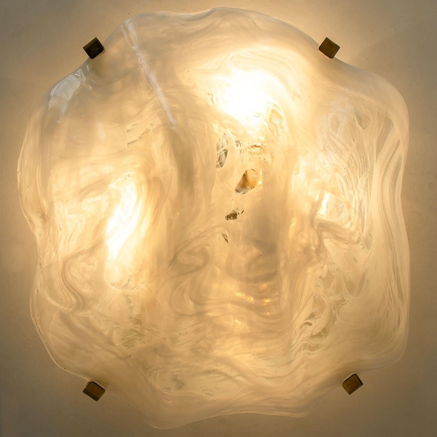Marbled Wave Flush Mount by Hillebrand, 1965 For Sale 2