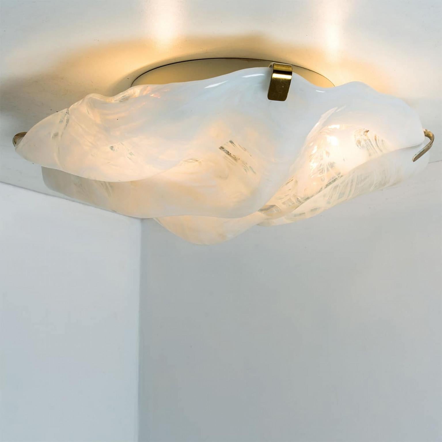 Marbled Wave Flush Mount by Hillebrand, 1965 For Sale 3