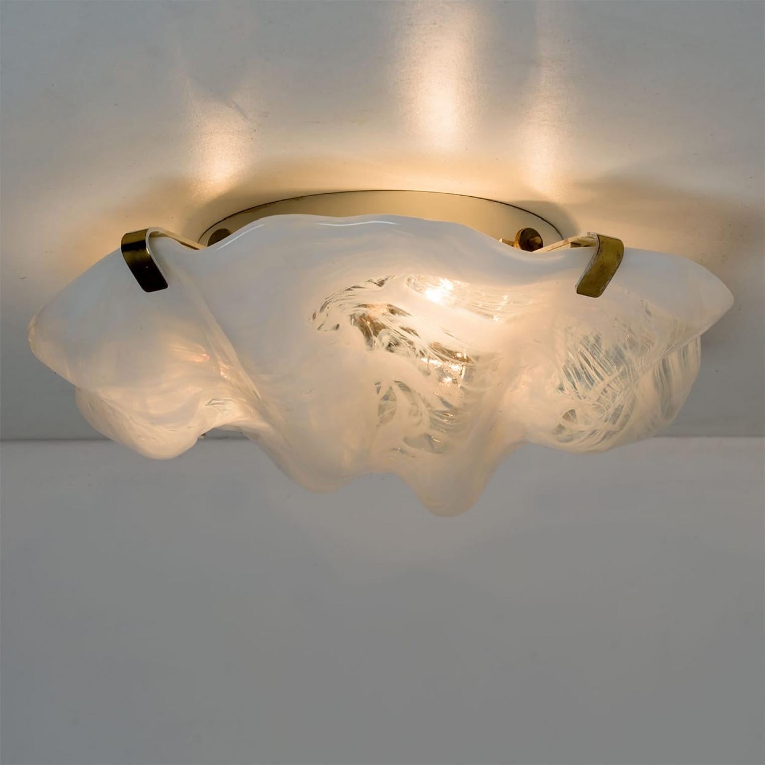 Marbled Wave Flush Mount by Hillebrand, 1965 For Sale 4