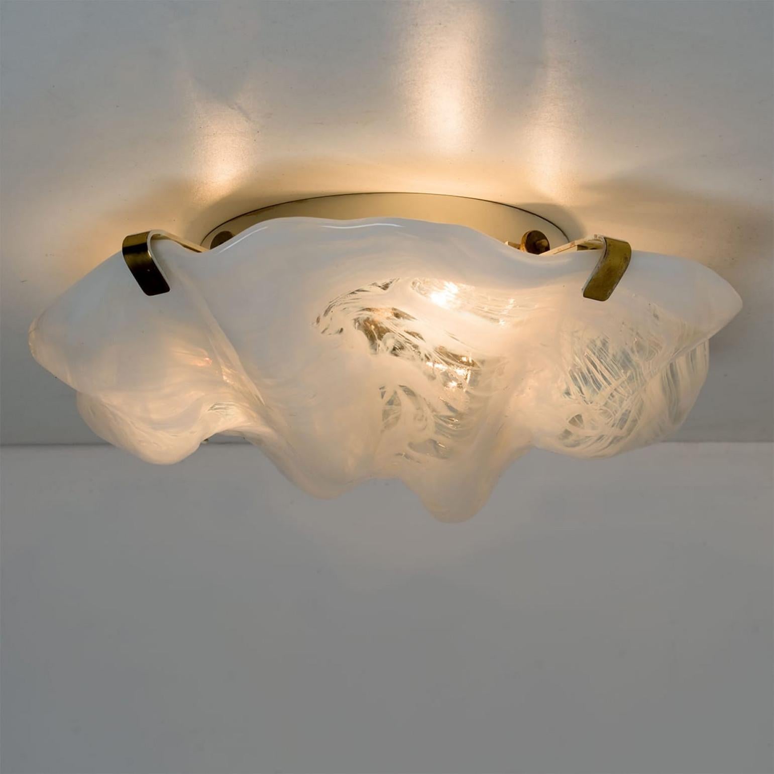 Marbled Wave Flush Mount by Hillebrand, 1965 For Sale 4