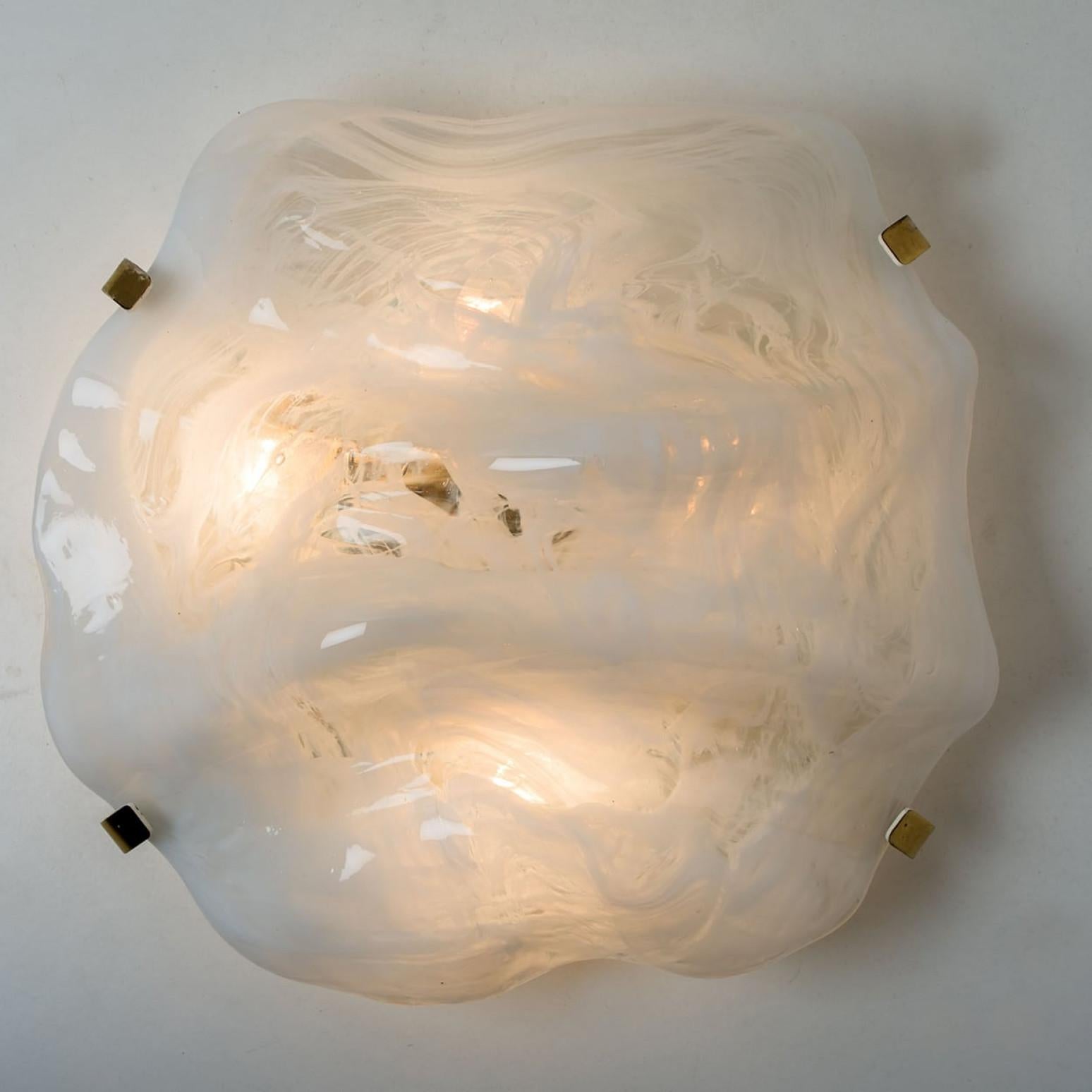 Marbled Wave Flush Mount by Hillebrand, 1965 For Sale 5