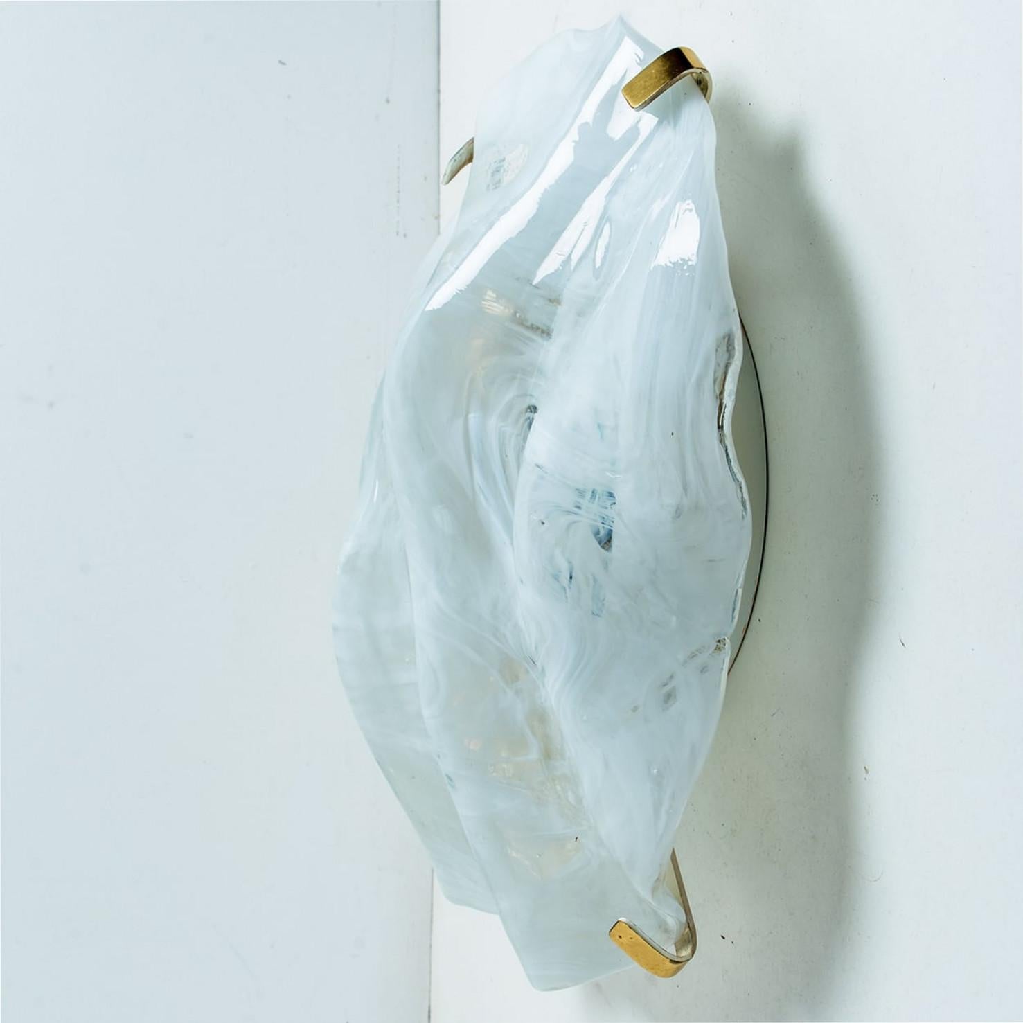 Marbled Wave Flush Mount by Hillebrand, 1965 For Sale 6