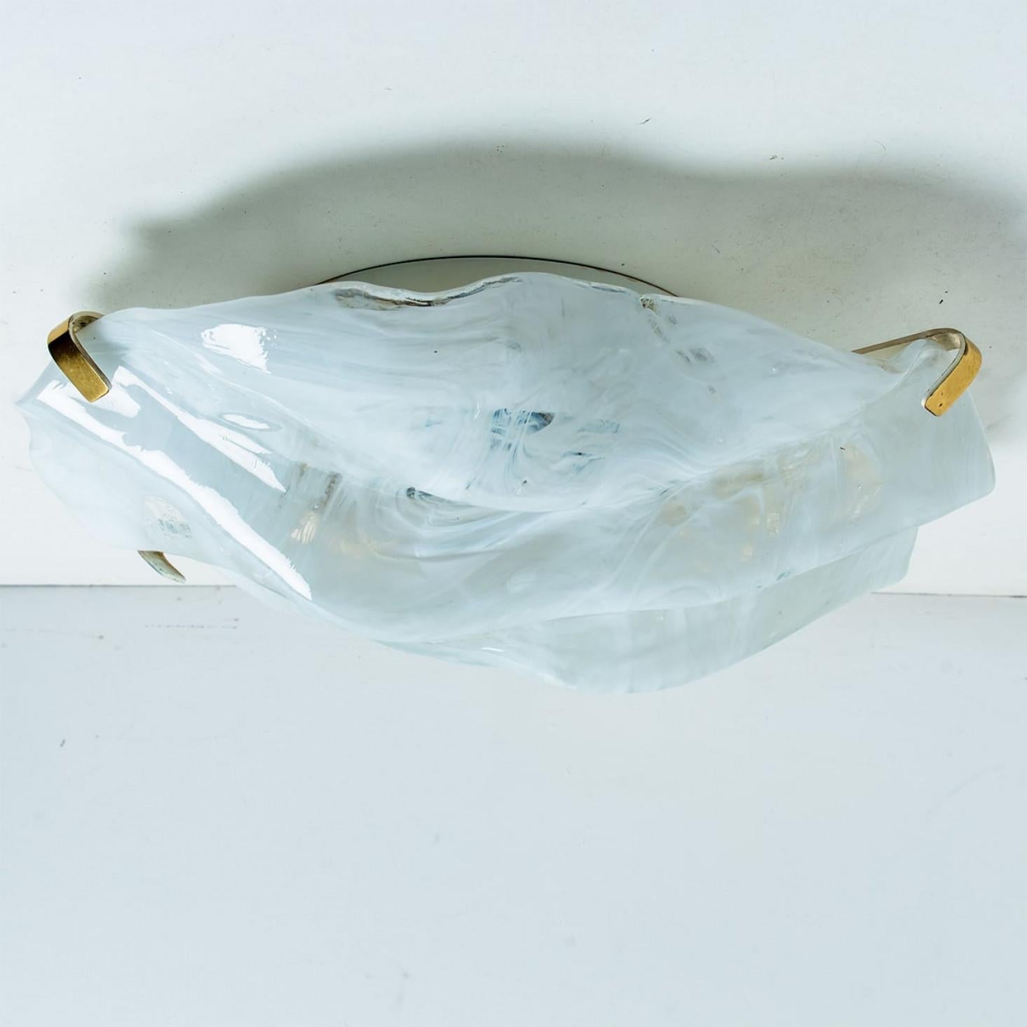 Marbled Wave Flush Mount by Hillebrand, 1965 For Sale 1