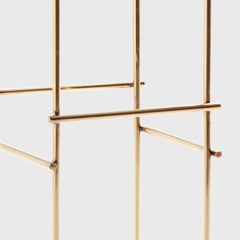 “Marblelous Brass Pedestal” White Carrara Marble Minimalist Side Table