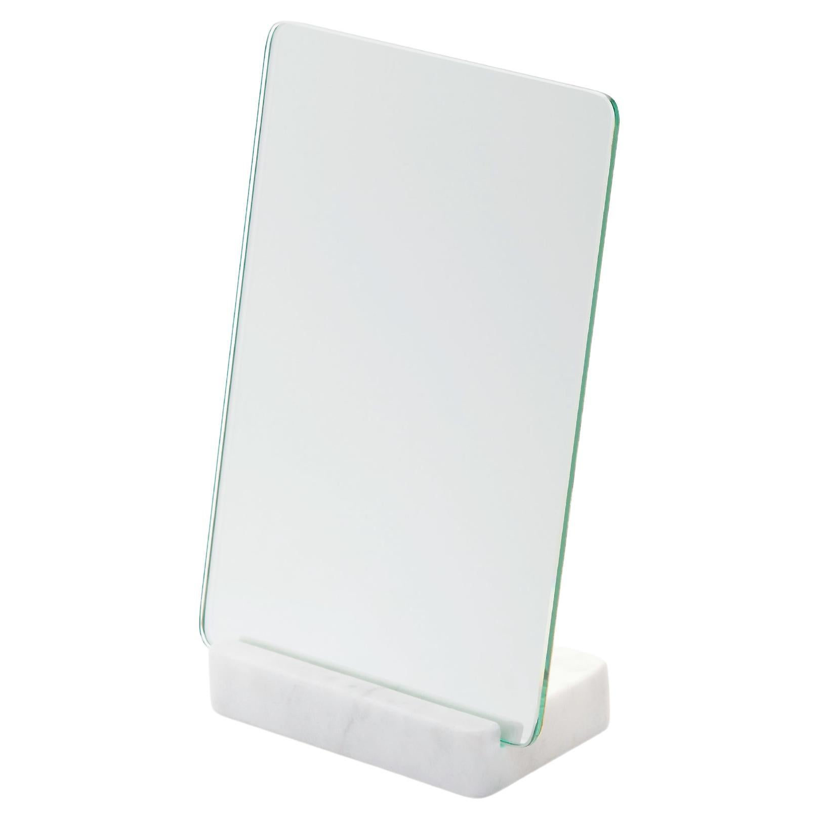 "Marblelous Mirror" White Carrara Marble Minimalist Mirror by Aparentment For Sale