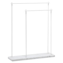 "Marblelous Rack" Estantería Minimalista de Mármol de Carrara Blanco y Hierro Faltado Blanco