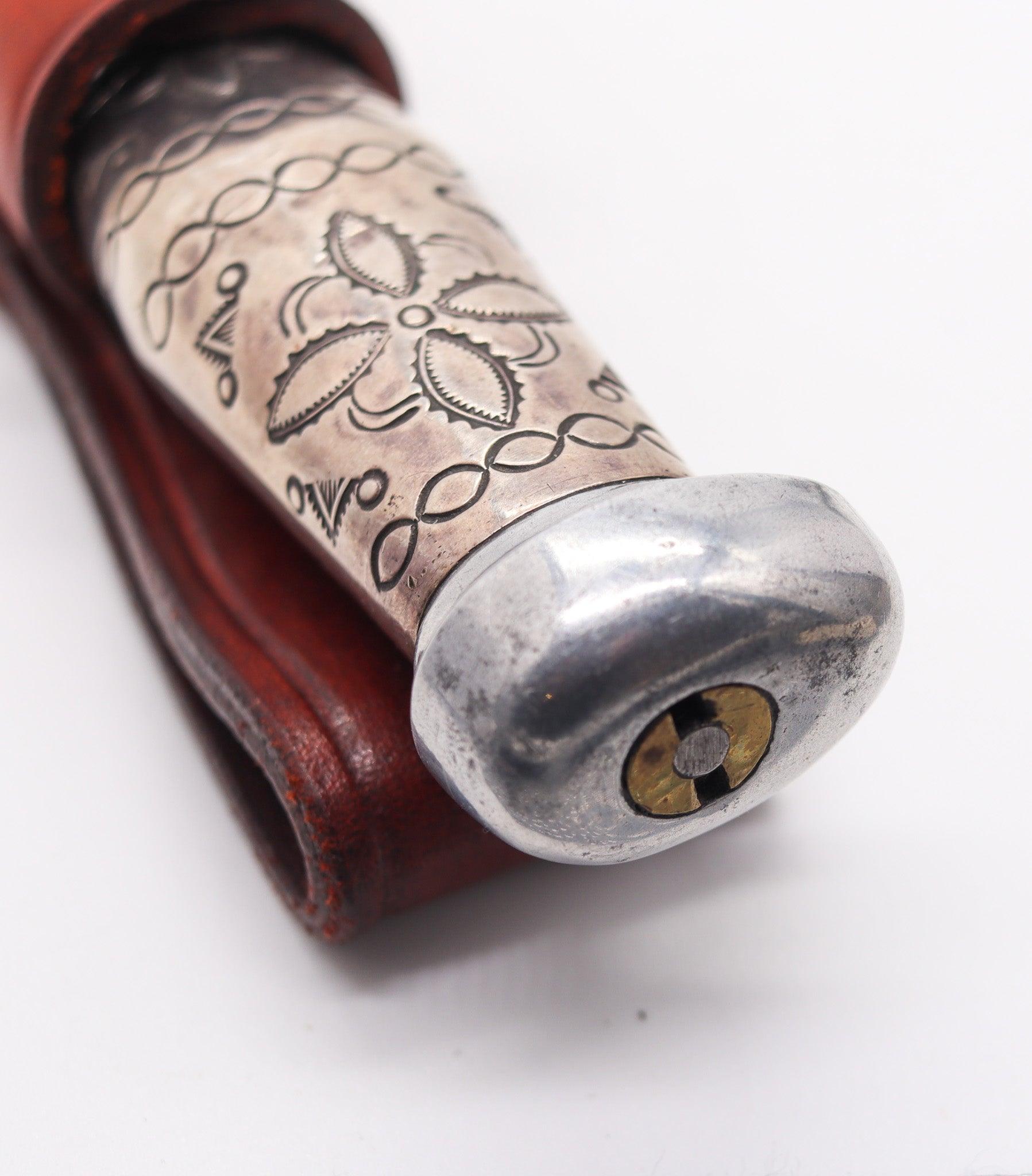 MARBLE'S Antico Coltello da caccia ideale occidentale Navajo .925 Manico in argento sterling in vendita 2