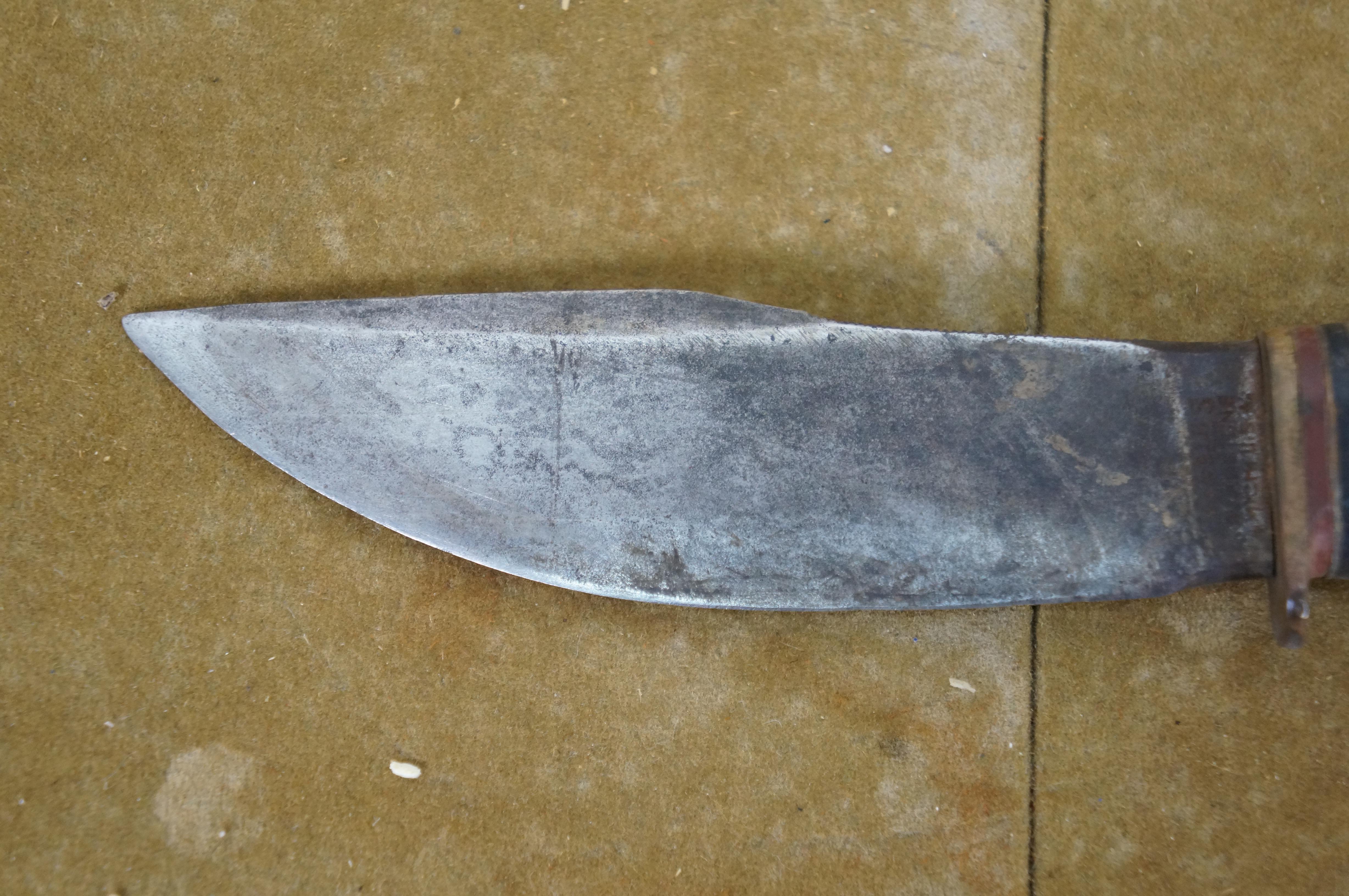 Marbles Gladstone WWII Era Ideal Fixed Blade Knife & Leather Sheath 8