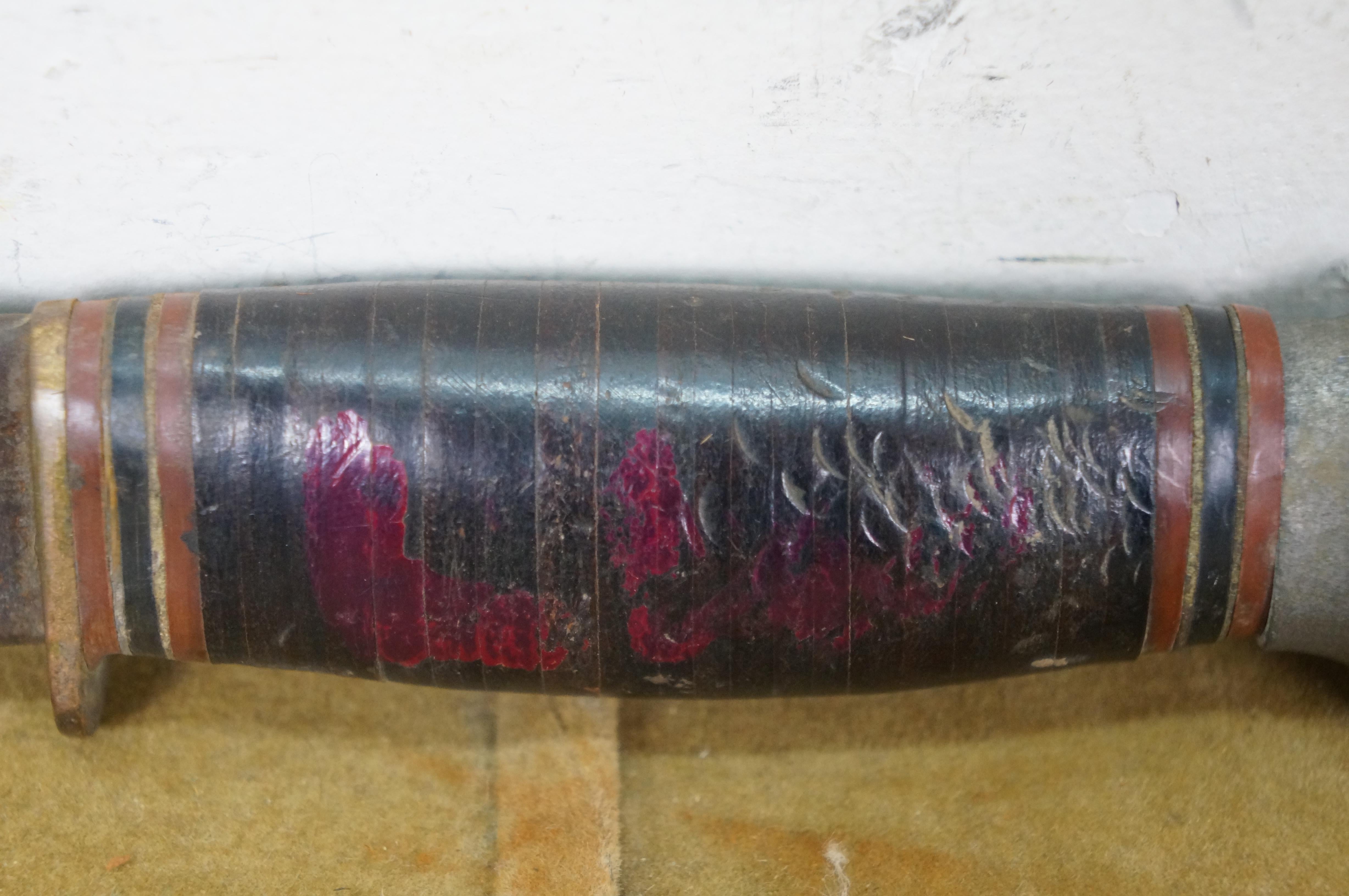 Marbles Gladstone WWII Era Ideal Fixed Blade Knife & Leather Sheath 8