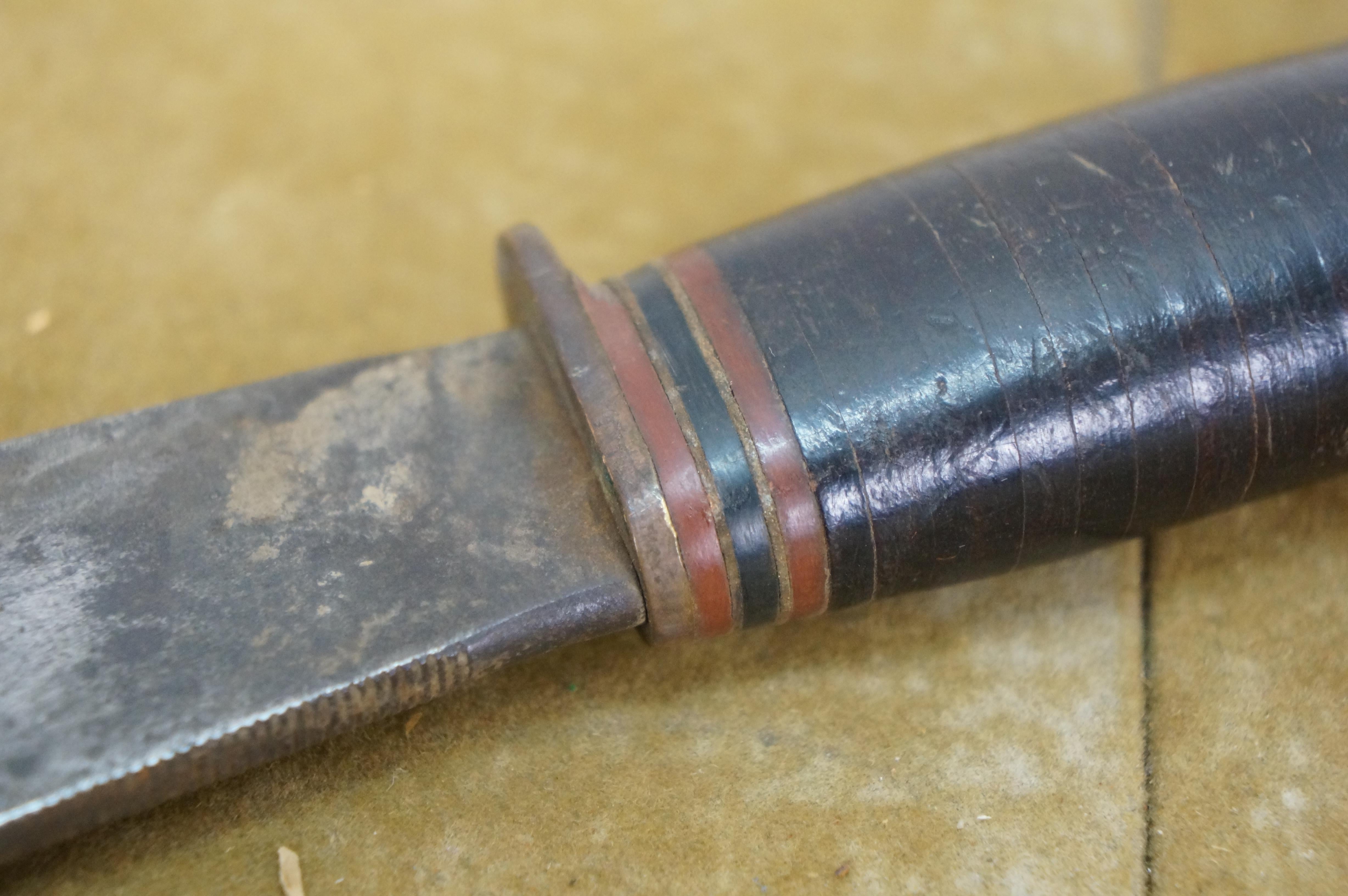 Marbles Gladstone WWII Era Ideal Fixed Blade Knife & Leather Sheath 8