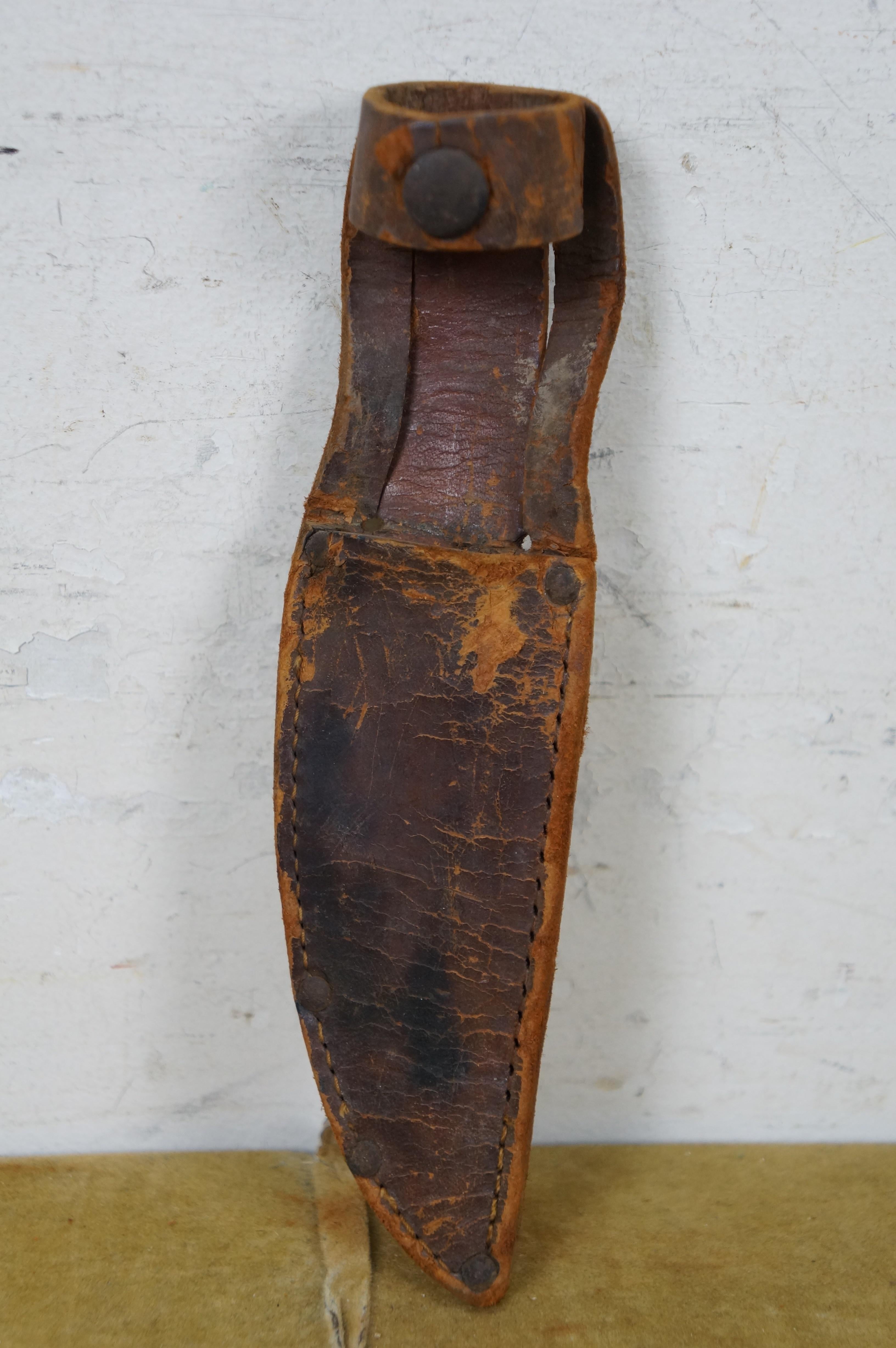 Marbles Gladstone WWII Era Ideal Fixed Blade Knife & Leather Sheath 8