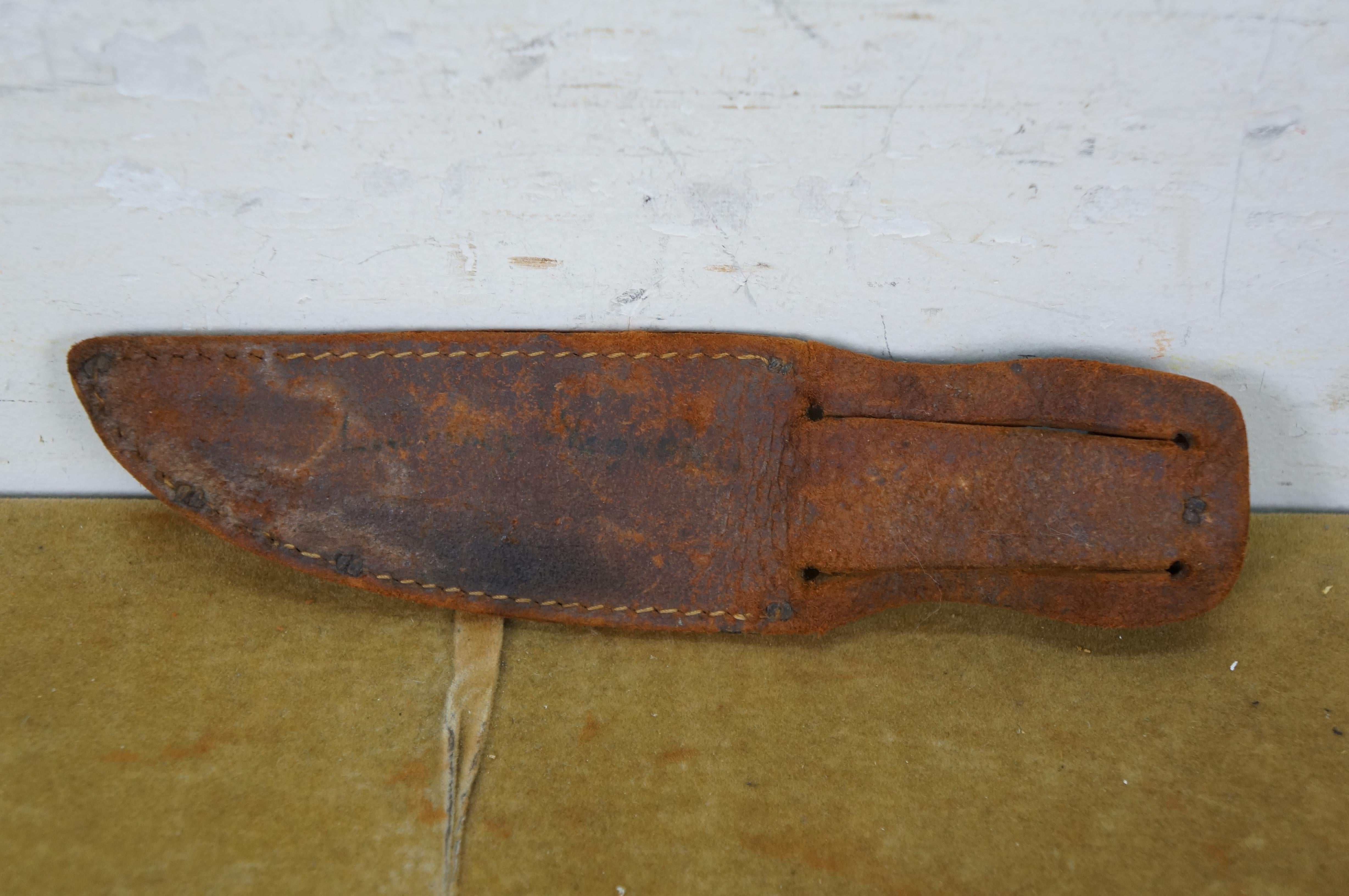 Marbles Gladstone WWII Era Ideal Fixed Blade Knife & Leather Sheath 8