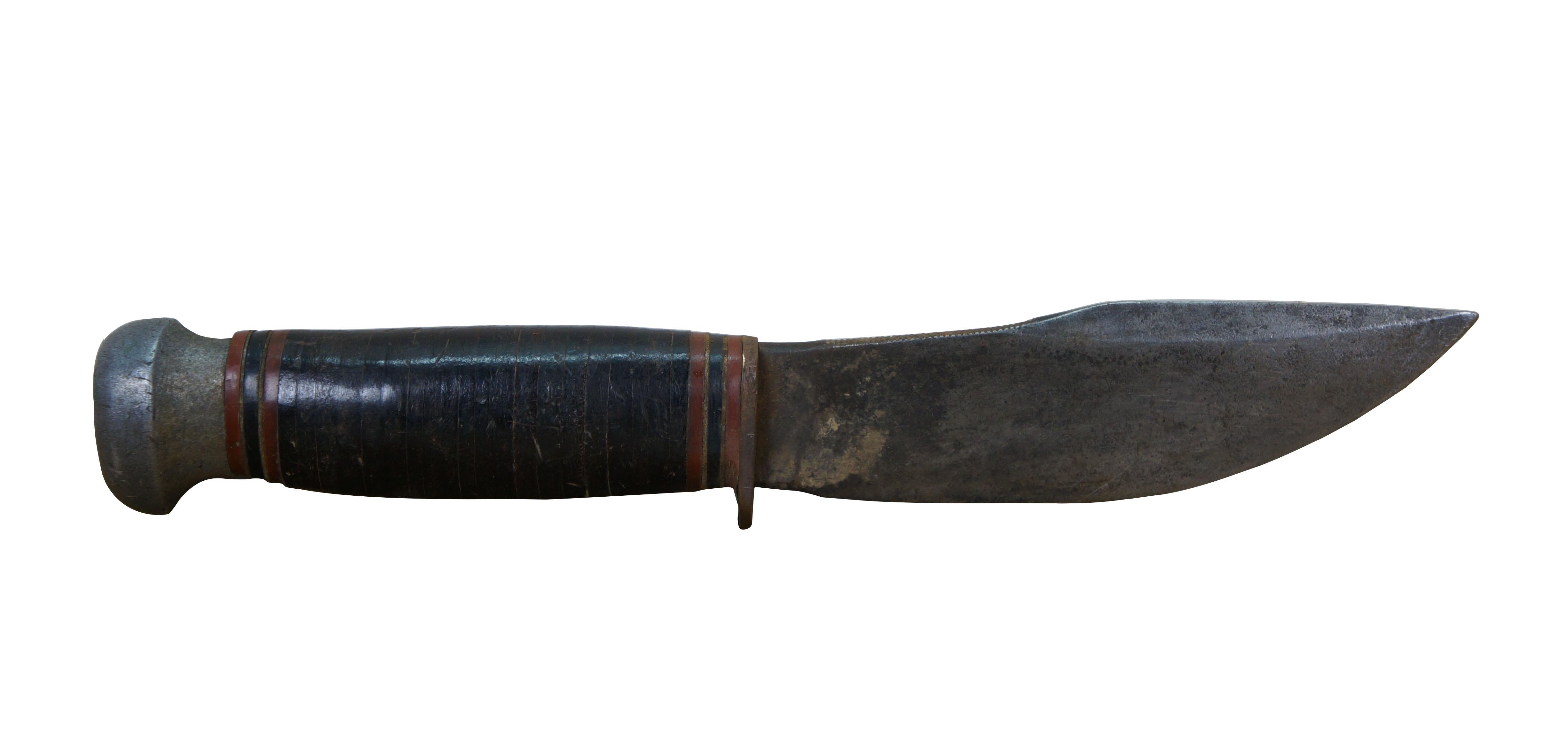 Rustique Marbles Gladstone WWII Era Ideal Fixed Blade Knife & Leather Sheath 8