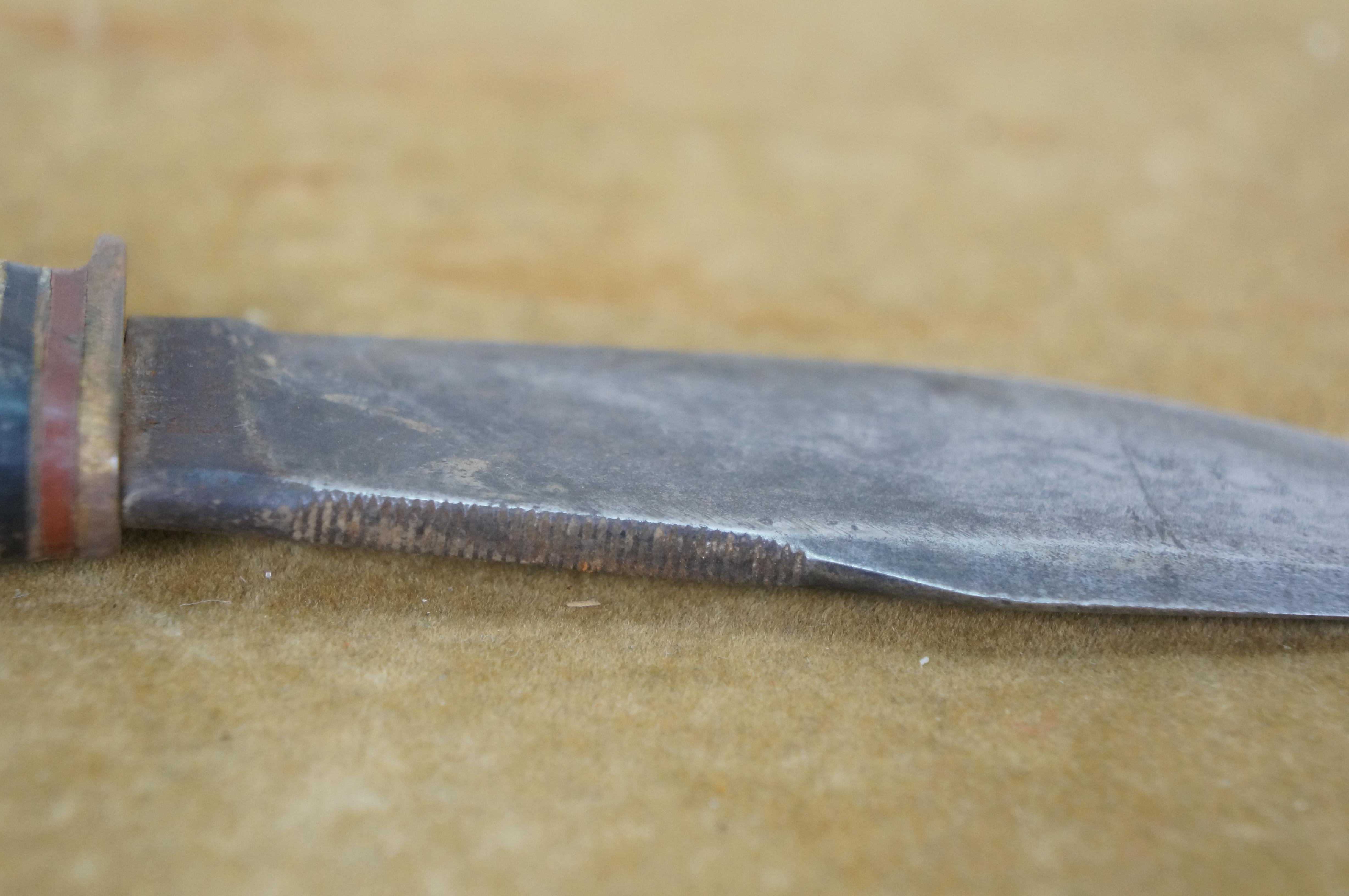 Marbles Gladstone WWII Era Ideal Fixed Blade Knife & Leather Sheath 8