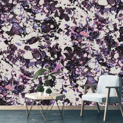 Marbre-Berry Swirl-Marble Printed Wallpaper