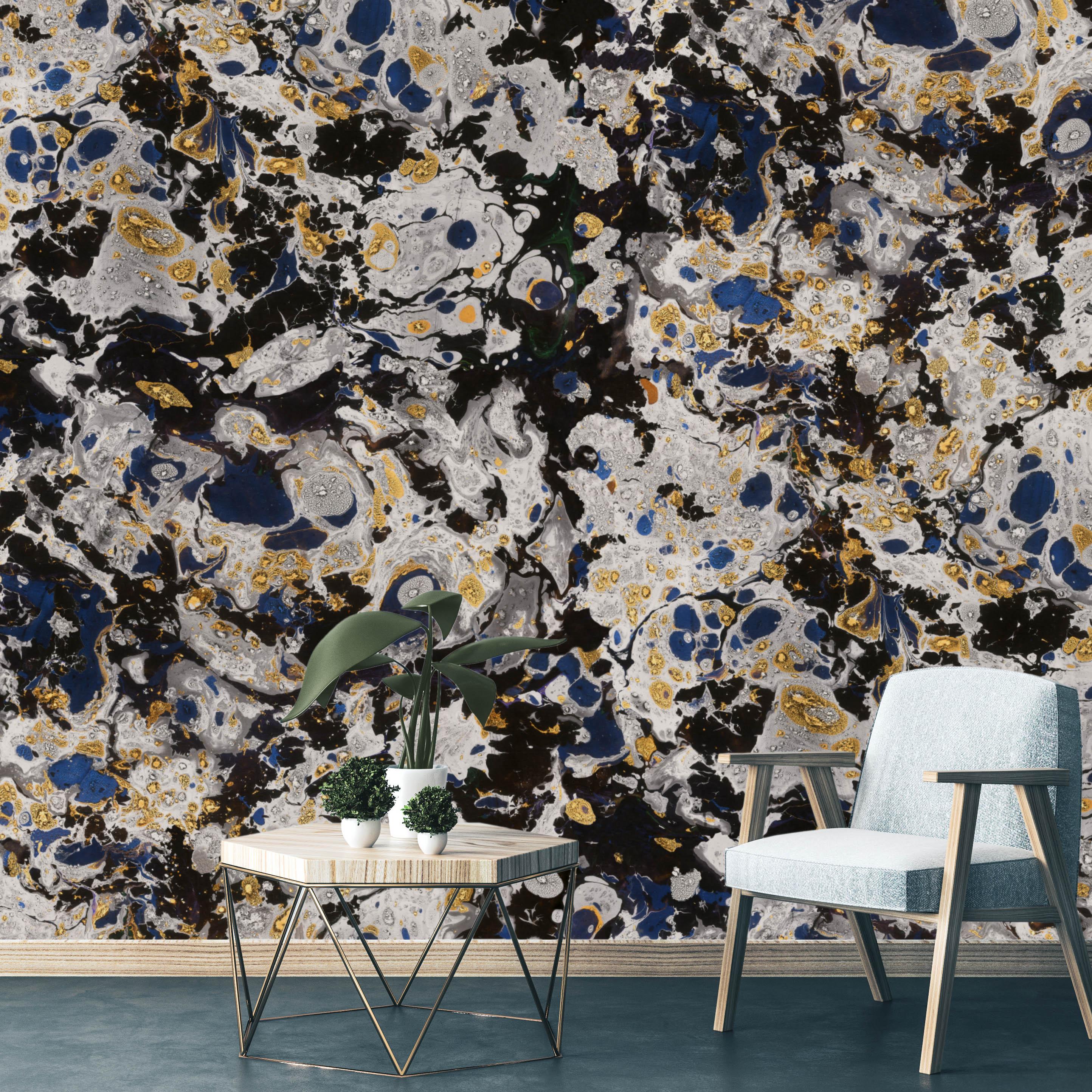 Marbre-Blue Dream-Marble Printed Wallpaper For Sale 9
