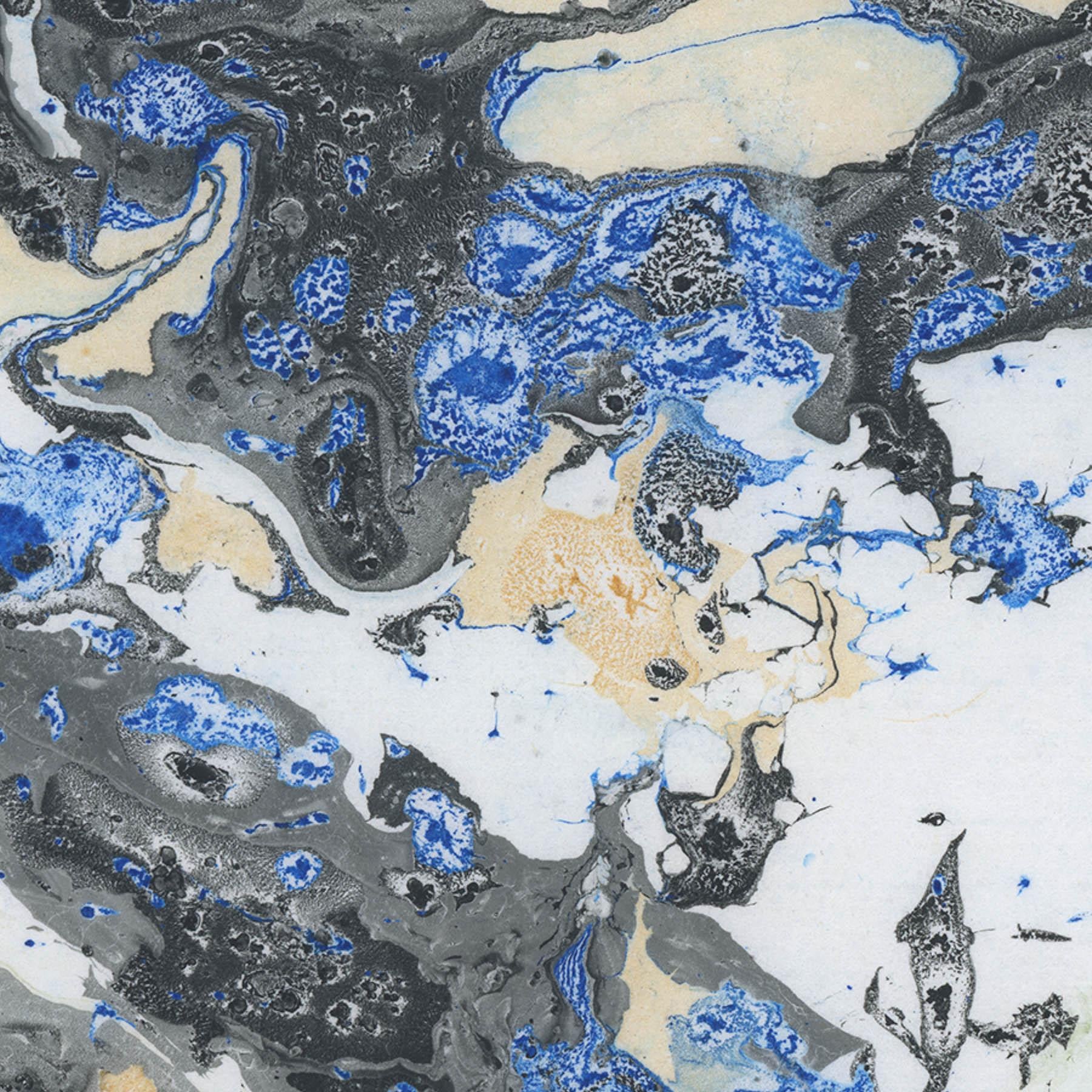 Contemporary Marbre-Blue Dream-Marble Printed Wallpaper For Sale