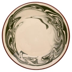 Piatto da portata Marbre in verde, motivo marmorizzato, ceramica