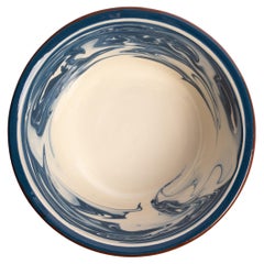 Marbre Large Bowl in Blue, Marbled Pattern, Ceramics