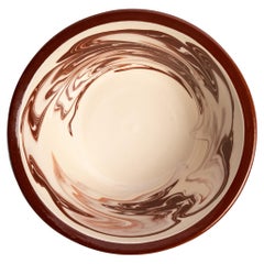 Ciotola grande Marbre in marrone, motivo marmorizzato, ceramica