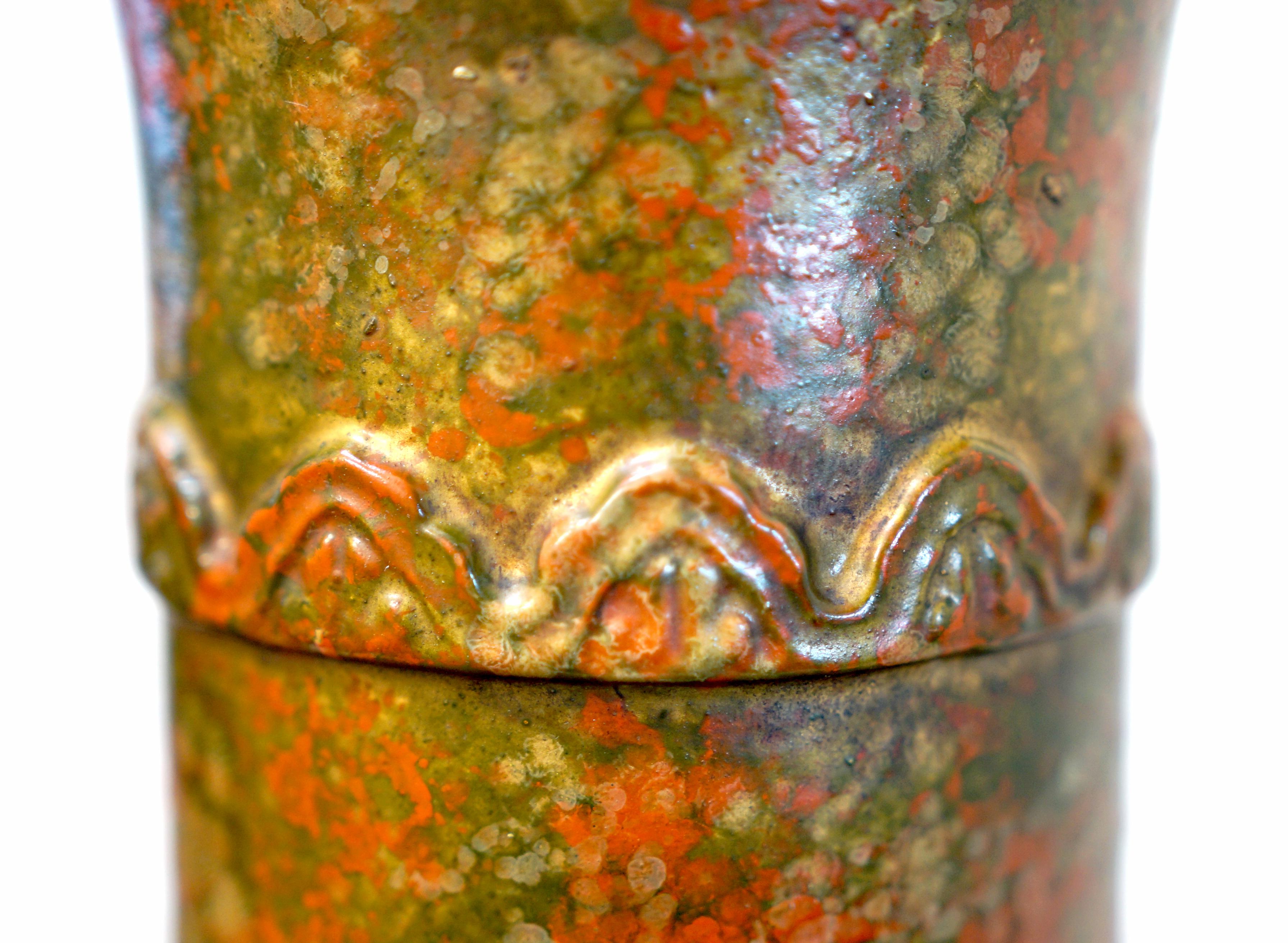  Lampe monumentale à motif de fleurs en céramique de Marbro en vente 2
