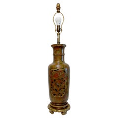 Lampada monumentale con motivo floreale in ceramica Marbro