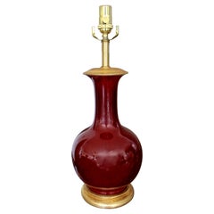 Marbro Chinese Sang De Boeuf Flambé Oxblood Porcelain Table Lamp