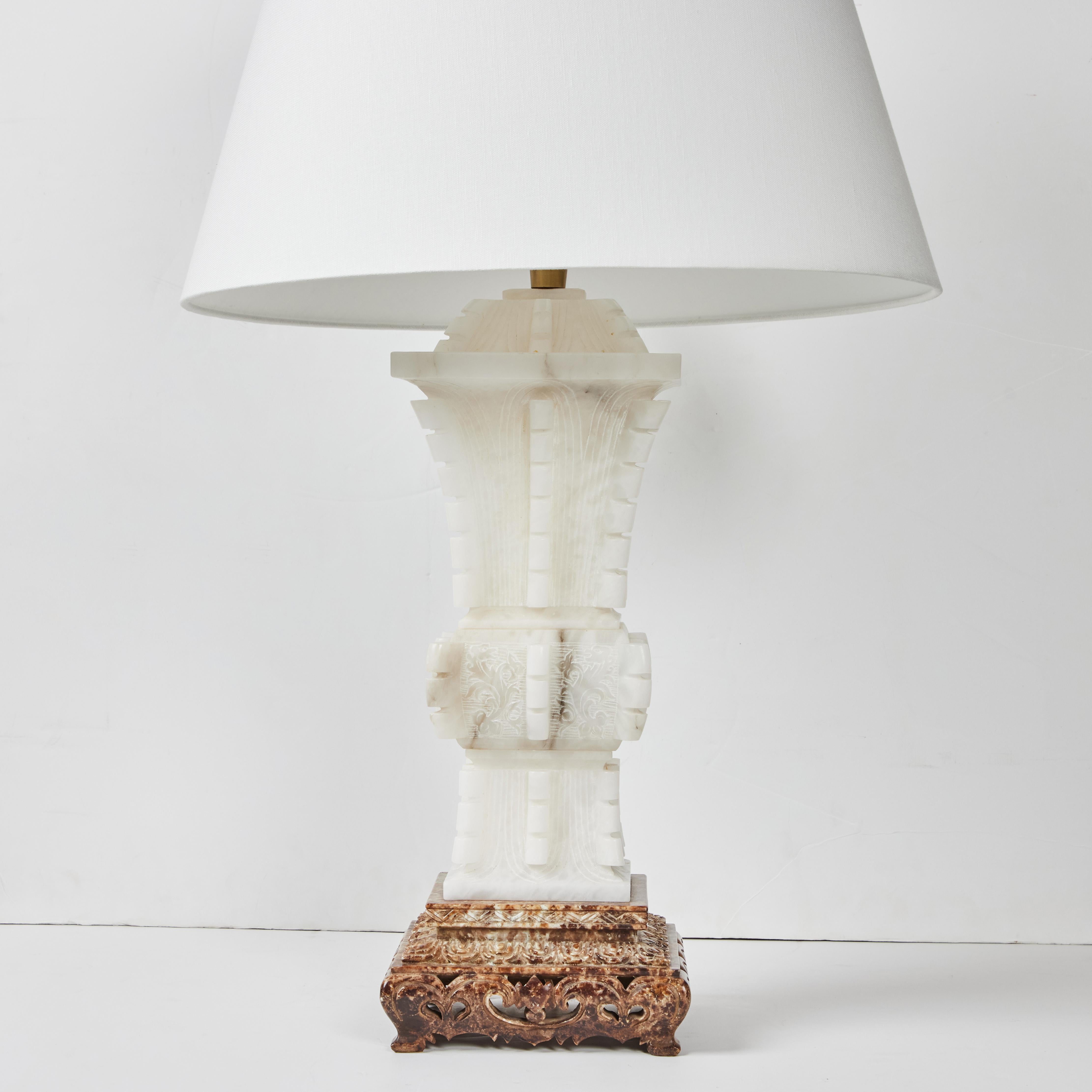 American Marbro Company Alabaster Lamp For Sale