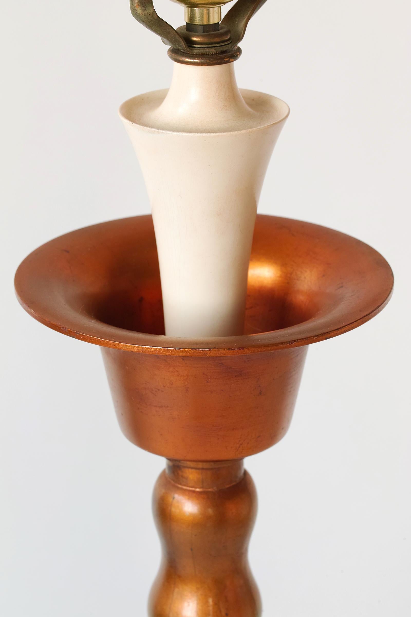 Lampe de table à balustre style chinoiserie dorée Marbro en vente 7