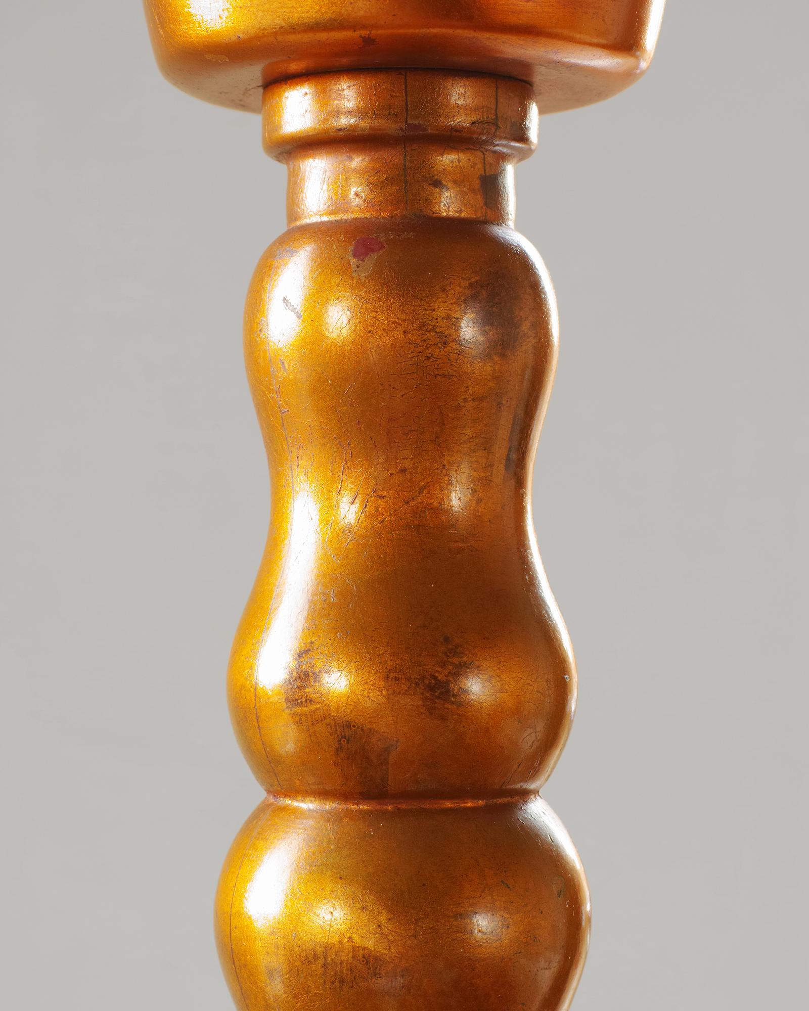 Lampe de table à balustre style chinoiserie dorée Marbro en vente 2