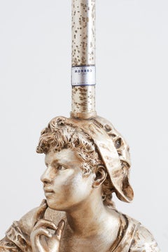 Marbro Hollywood Regency Silber vergoldet Figurale Lampe