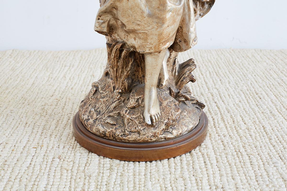Marbro Hollywood Regency Silver Gilt Figural Lamp 2