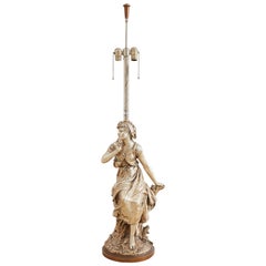 Marbro Hollywood Regency Silver Gilt Figural Lamp