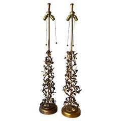 Marbro Italian Gold Gilt Tole Table Lamps, 1950’s